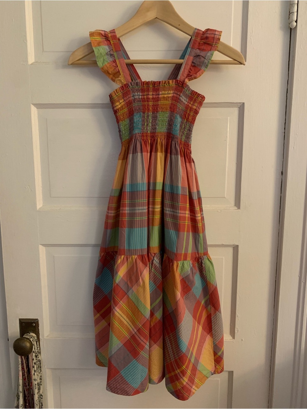 Tea collection smocked flutter sleeve dress sz 8